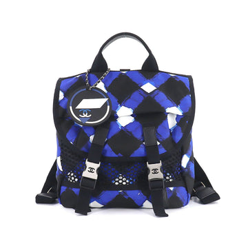 Chanel airline backpack rucksack nylon leather blue black A93326 Airline Back Pack