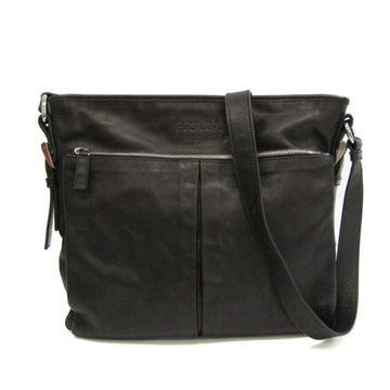 PRADA VA0959 Men's Leather Shoulder Bag Black