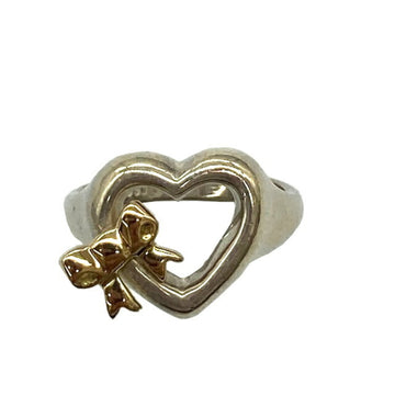 TIFFANY&Co.  Heart Ring K18 Silver 925 Women's Ribbon