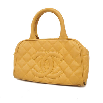 CHANELAuth  Matelasse Handbag Women's Caviar Leather Beige