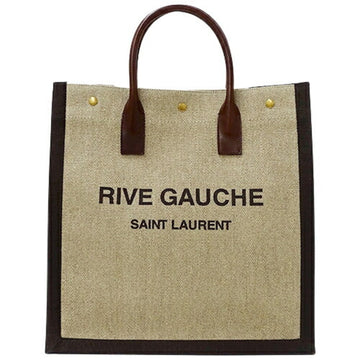 SAINT LAURENT Bag Ladies Tote Rive Gauche Canvas Beige Brown