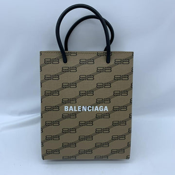 BALENCIAGA 693805 BB Monogram Shoulder Bag Beige