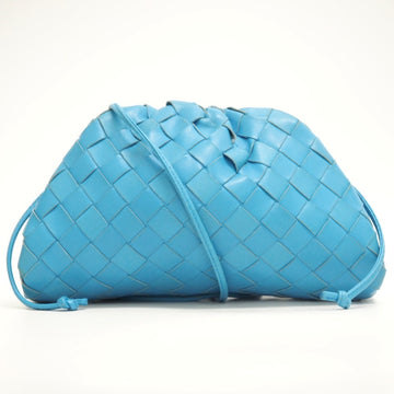BOTTEGA VENETA/ The Pouch 20 Intrecciato Shoulder Bag Blue Ladies