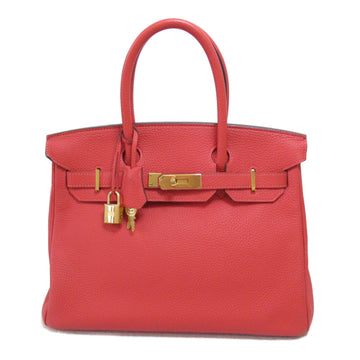 HERMES Birkin 30 handbag Red Togo leather leather