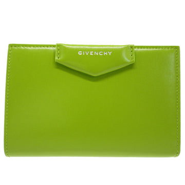 GIVENCHY Andigona Leather Apple Green Yellow Bifold Wallet
