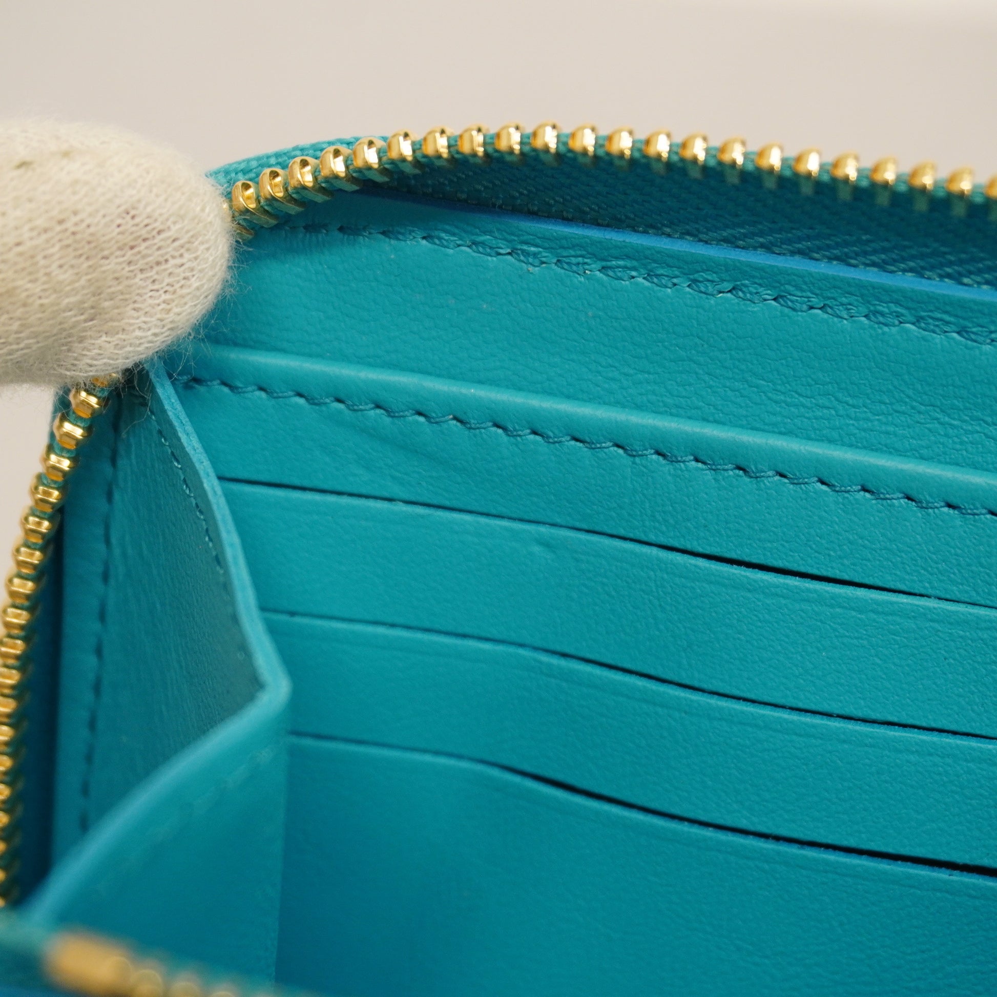 Louis Vuitton Zippy Wallet Round Purse M81512 Turquoise Monogram