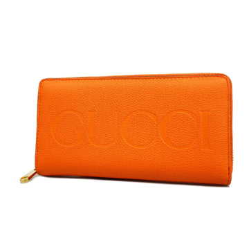 Gucci Long Wallet 658691 Gold Hardware Women's Leather Orange