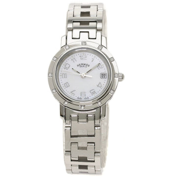 Hermes CL4.230 Clipper Nakure 12P Diamond Watch Stainless Steel / SS Ladies HERMES