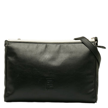 FENDI Shoulder Bag C14027 Black Leather Women's