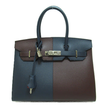HERMES Birkin Serie Kazak Blue indigo/Blue Serie/Rose Teki Handbag Navy Brown Rose texas Epsom leather