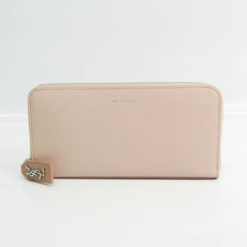 SAINT LAURENT 414680 Women's Calfskin Long Wallet [bi-fold] Light Pink