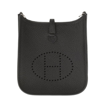 Hermes Evelyn TPM Black Palladium Metal Fittings U Engraved (around 2022) Women's Taurillon Clemence Shoulder Bag