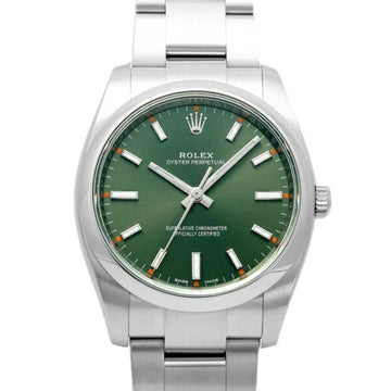 ROLEX Oyster Perpetual 114200 Olive Green Dial Watch Men's