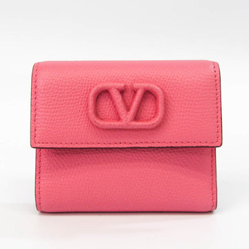 VALENTINO GARAVANI Garavani V-sling Women's Leather Wallet [tri-fold] Pink
