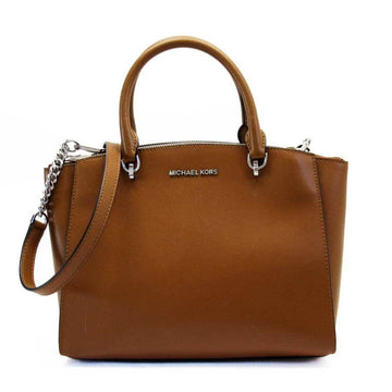 MICHAEL KORS Handbag diagonal shoulder bag 2Way brown silver leather ladies a1839a