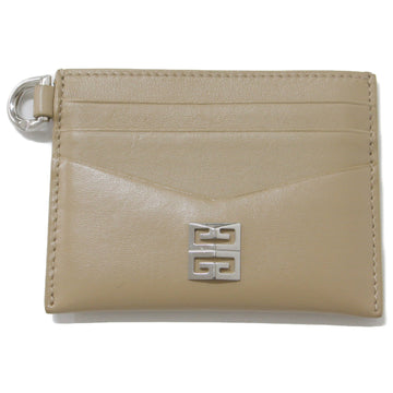 GIVENCHY Card Case Holder Beige 4G Leather Accessories Ladies