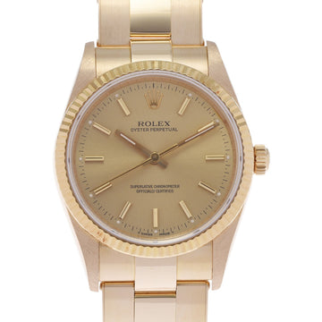 ROLEX Oyster Perpetual 14238 Women's YG Watch Automatic Champagne Dial