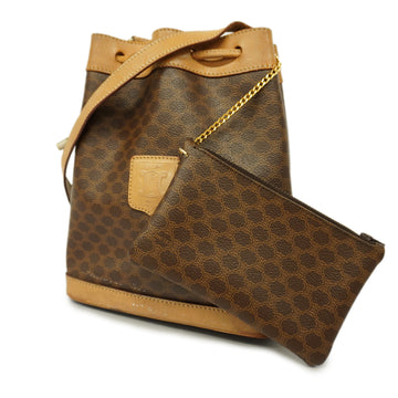 CELINEAuth  Macadam Shoulder Bag Women's PVC,Leather Shoulder Bag Brown