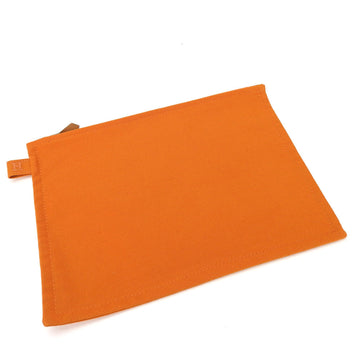 HERMES Bora Pouch MM Canvas Orange Bag in Accessory Clutch Ladies