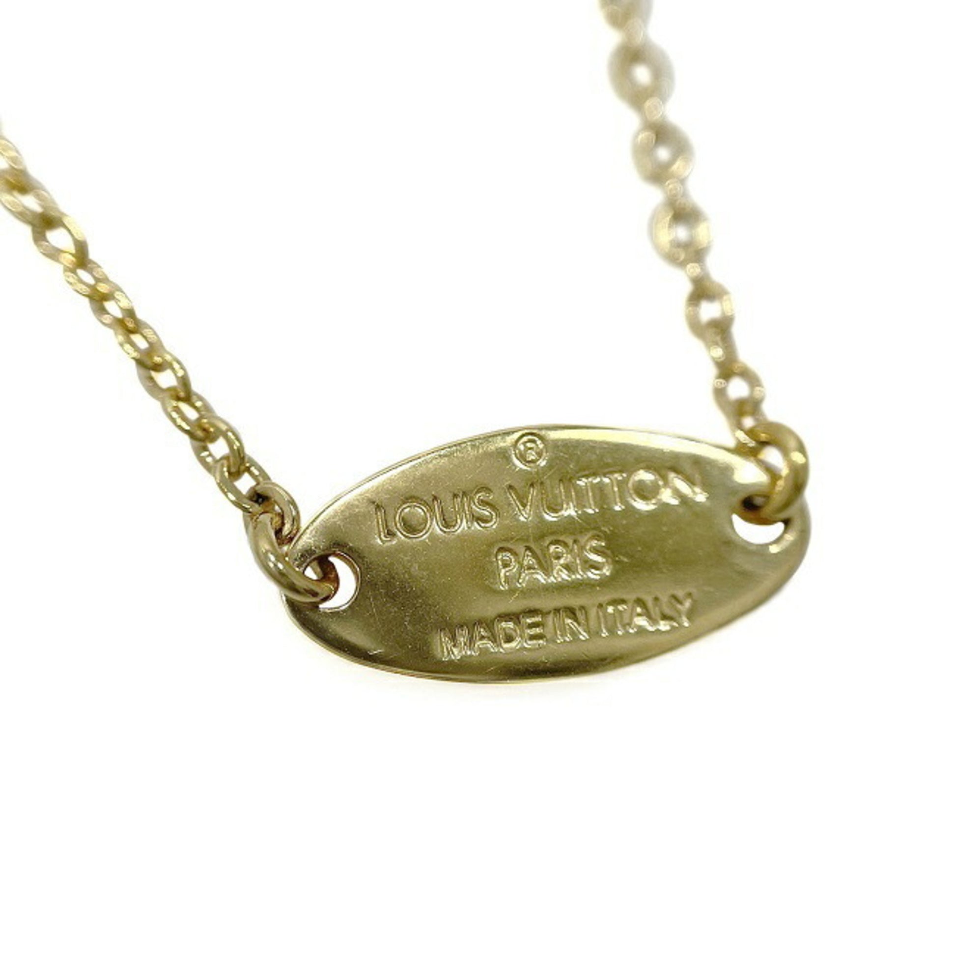 LOUIS VUITTON Nanogram Name Tag Necklace Gold 455821