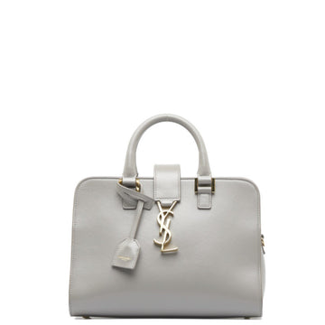 SAINT LAURENT Baby Monogram Cabas Handbag 472466 Gray Leather Ladies