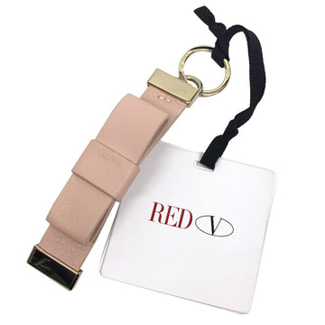 VALENTINORED  red  ribbon key holder charm ring pink gold ladies
