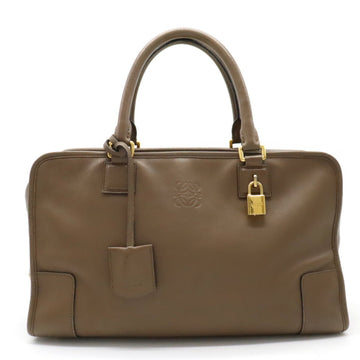 LOEWE Amazona 36 Anagram Handbag Boston Bag Leather Mocha Brown