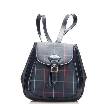 Burberry check rucksack backpack navy PVC leather ladies BURBERRY