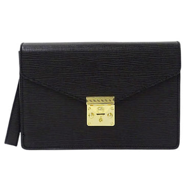 VERSACE bag Lady's second clutch leather black