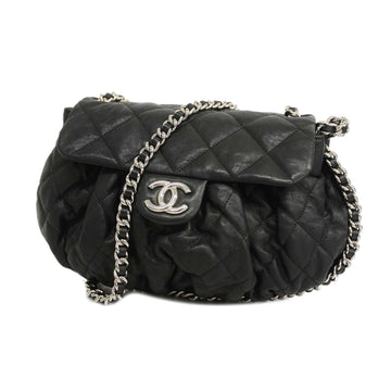 CHANELAuth  Chain Luxury Line Single Chain Women's Leather Shoulder Bag Black