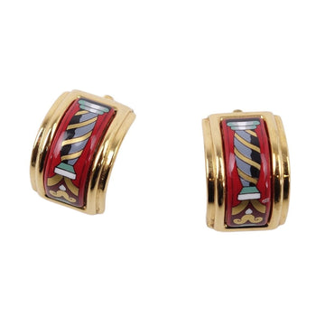 Hermes Earrings Cloisonne enamel GP Ladies Multicolor/Gold