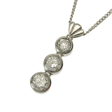 SEIKO three diamond necklace Pt850/Pt900 0.306ct/0.349ct/0.393ct 5.3g