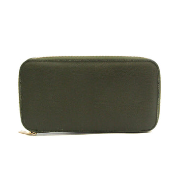 VALEXTRA V9L06 Women,Men Leather Long Wallet [bi-fold] Khaki