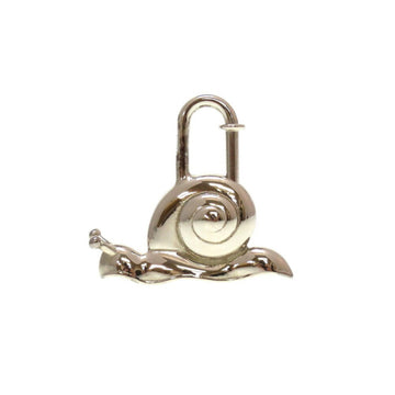 HERMES Cadena Snail 1995 Metal Silver Keychain Bag Charm