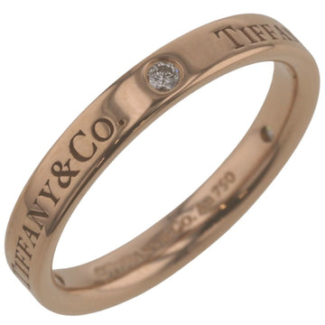 TIFFANY Ring Flat Band 3P Width Approx. 3mm K18 Pink Gold Diamond Size 12.5 Women's &Co.