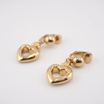 CHRISTIAN DIOR/ heart earrings gold ladies