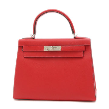 Hermes Kelly 28 Epsom Leather Handbag Shoulder Bag Rouge Casaque