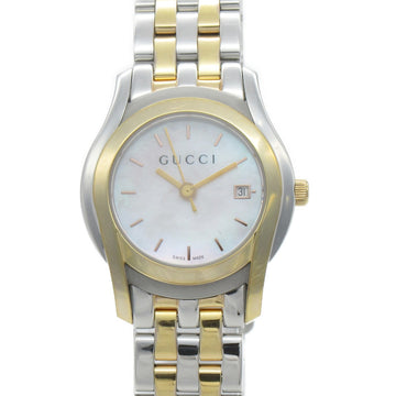 GUCCI Wrist Watch watch Wrist Watch 5500L Quartz White White shell Gold Plated Stainless Steel 5500L
