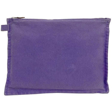 HERMES Pouch GM Purple Bora Clutch Bag Cotton Canvas  Women's Men's Unisex
