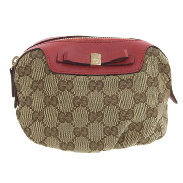 Gucci Bag Ladies Pouch GG Canvas Brown Red 282663