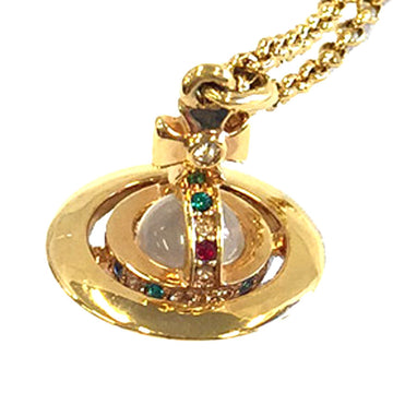 VIVIENNE WESTWOOD Orb Pendant Necklace Gold Color Rhinestone
