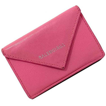 BALENCIAGA Trifold Wallet Paper Pink 391446 Leather  Size Women's