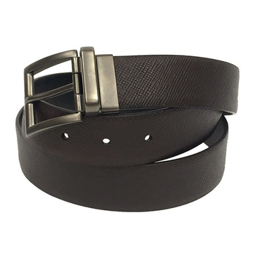 PRADA leather belt size 95/38 brown gunmetal buckle aq7829
