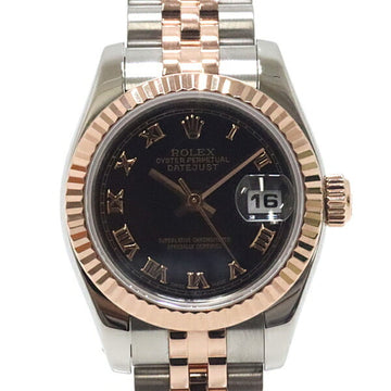 Rolex Women's Watch Datejust 179171 Black Roman Dial Random Serial