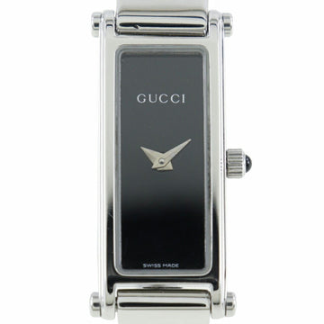 GUCCI Watch 1500L Stainless Steel Swiss Made Quartz Analog Display Black Dial Ladies