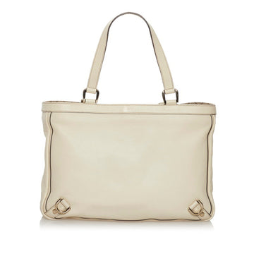 Gucci Tote Bag 170004 White Leather Ladies GUCCI