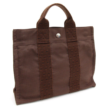 HERMES Handbag Aleline Tote PM Brown Canvas Bag Pull Old Type Ladies