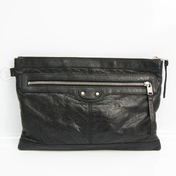 Balenciaga Classic Clip M 273022 Women's Leather Clutch Bag Black