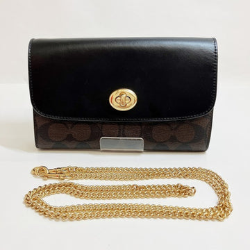 COACH Signature F24280 Chain Wallet Bag Clutch Shoulder Ladies