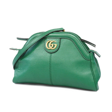 Gucci GG Marmont Liber 524620 Women's Leather Shoulder Bag Green